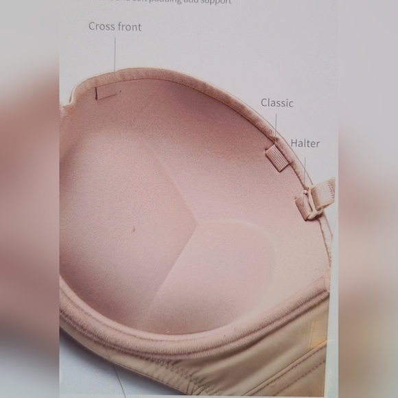NWT SEA BBOT Push Up Strapless Bra Anti slip Padded Multiway Bra 42B warm beige - Picture 5 of 10